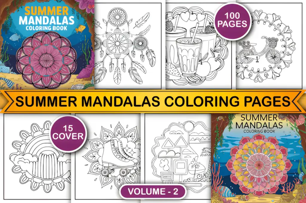 00 Summer Mandalas Coloring Pages V-2