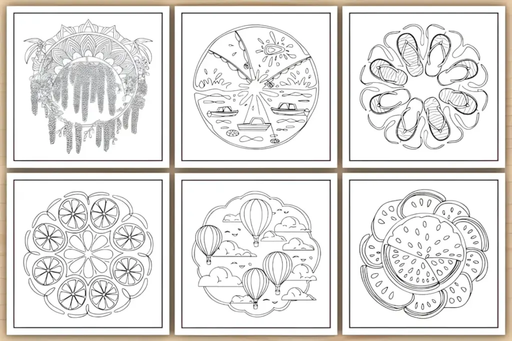 00 Summer Mandalas Coloring Pages V-2