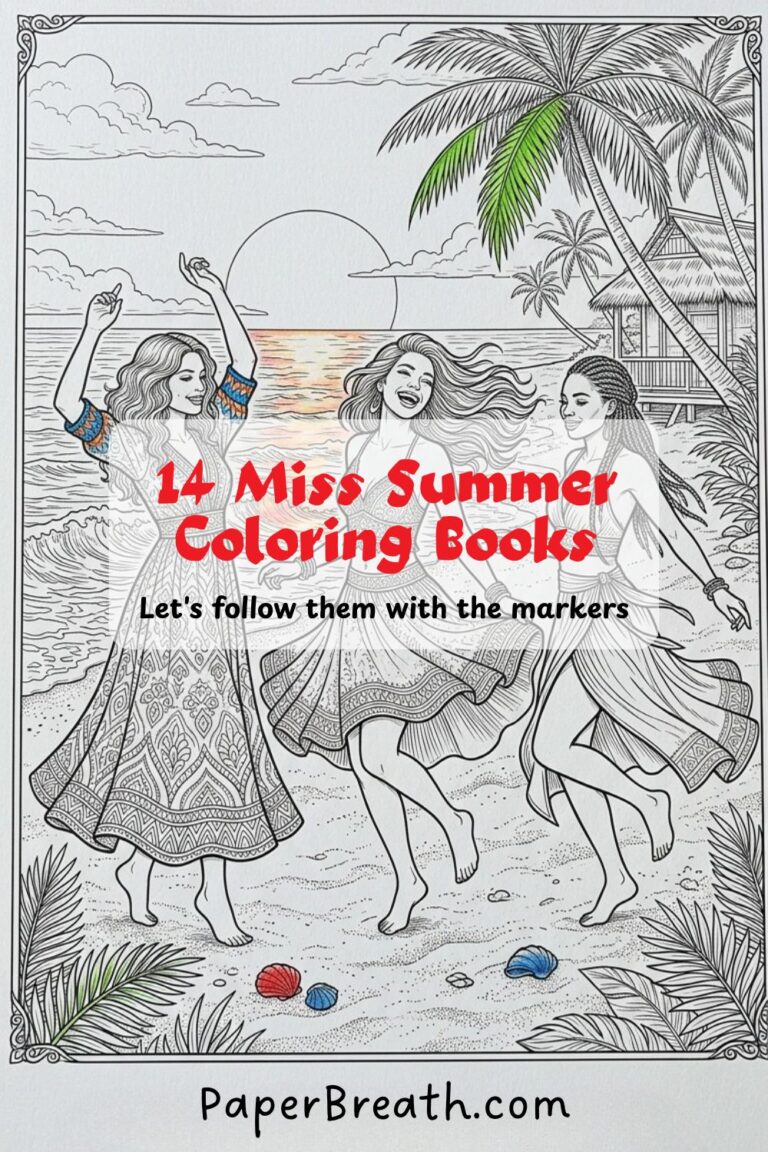14 Miss Summer Coloring Books: Gorgeous Floral Queens & Seaside Scenes