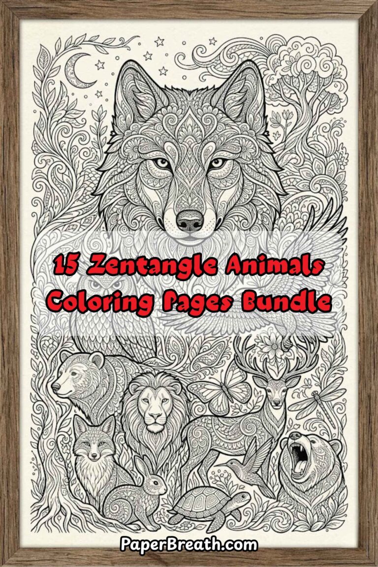 15 Detailed Animal Zentangle Coloring Pages Collection
