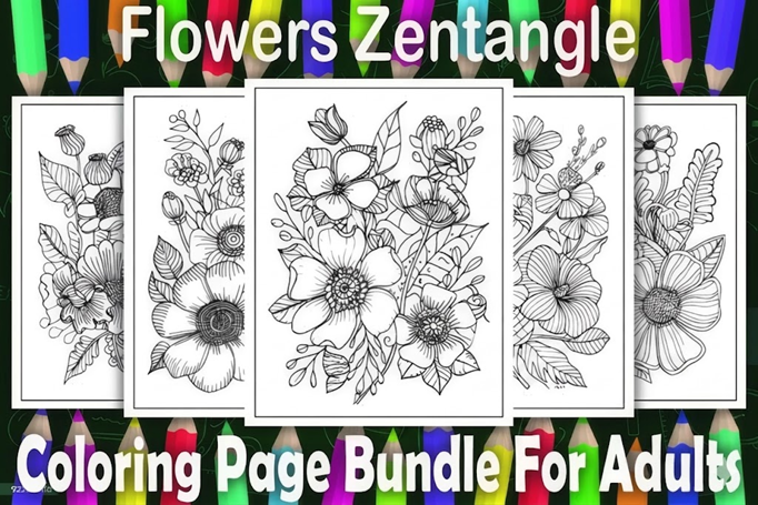 Flowers Zentangle