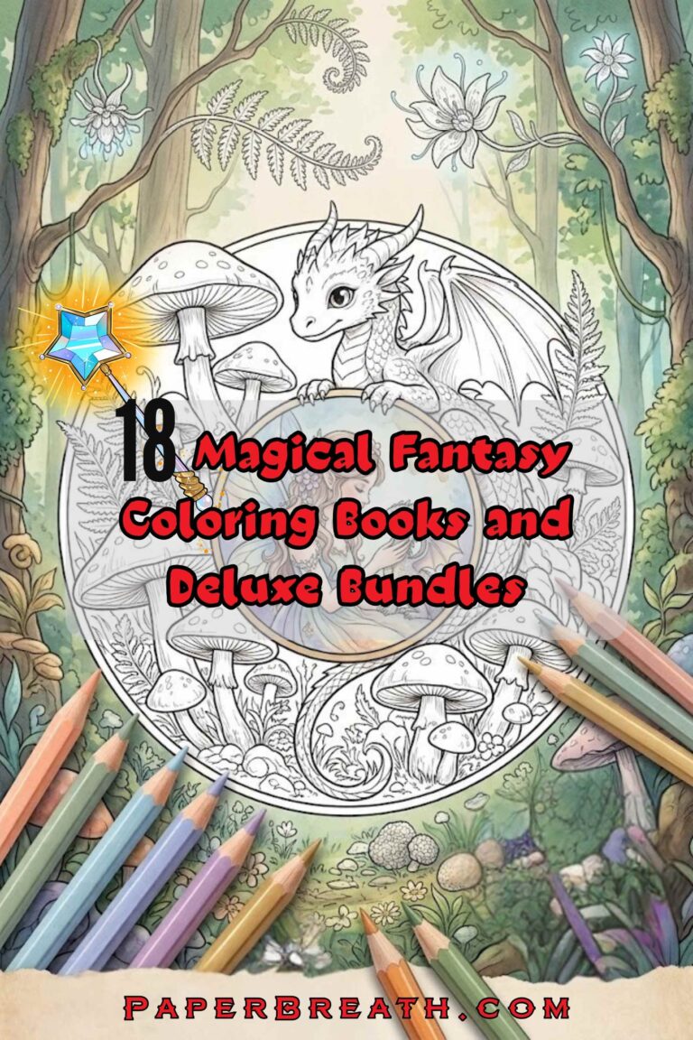 18 Magical Fantasy Coloring Books and Deluxe Bundles