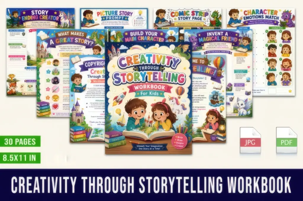 30-Page Storytelling Fun with Creative Worksheets for Kids