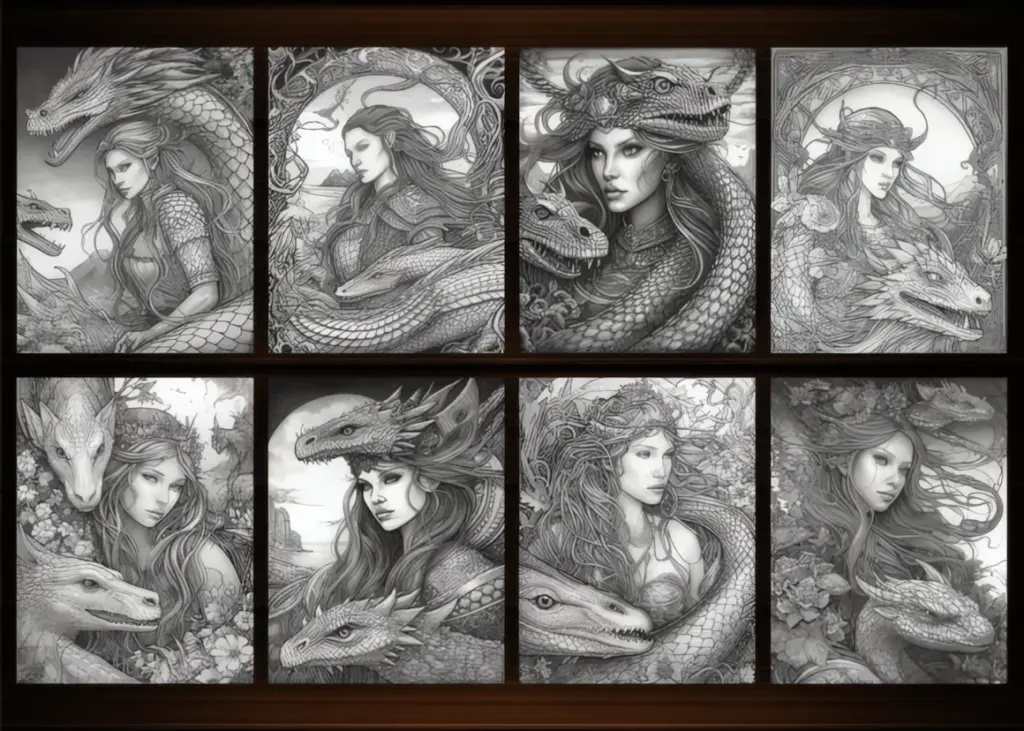 Majestic Fairies and Dragons Fantasy Coloring Book