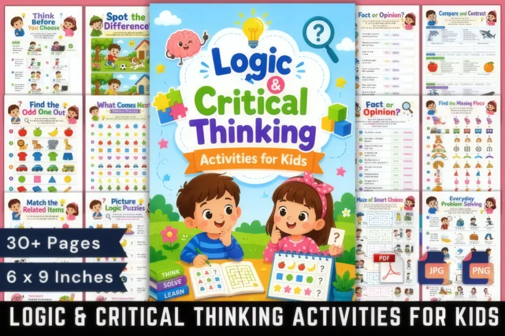 Logic & Critical Thinking Activities Workbook for Kids