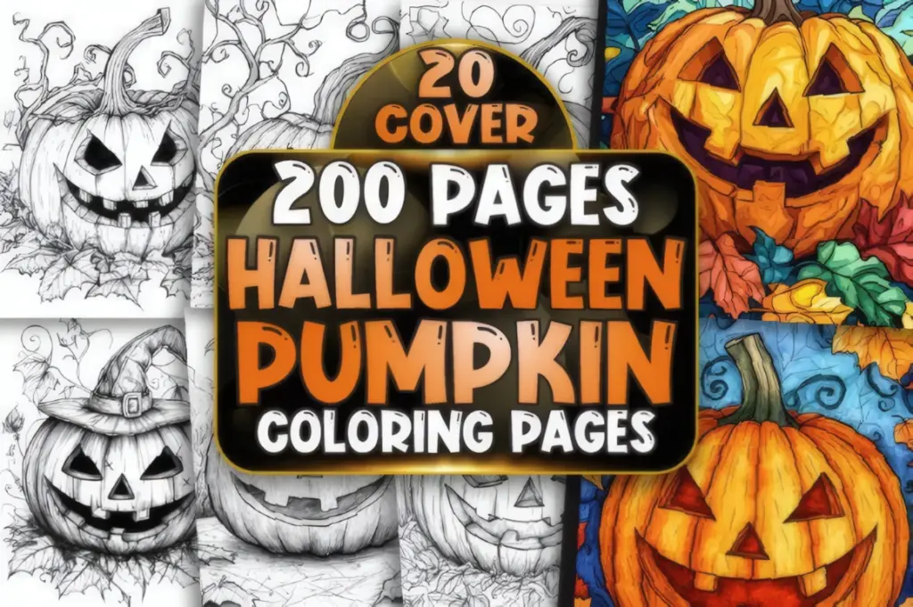 These Halloween Pumpkin Coloring Pages for Adults are detailed enough for slower coloring but still keep the pumpkin as the obvious focal point.