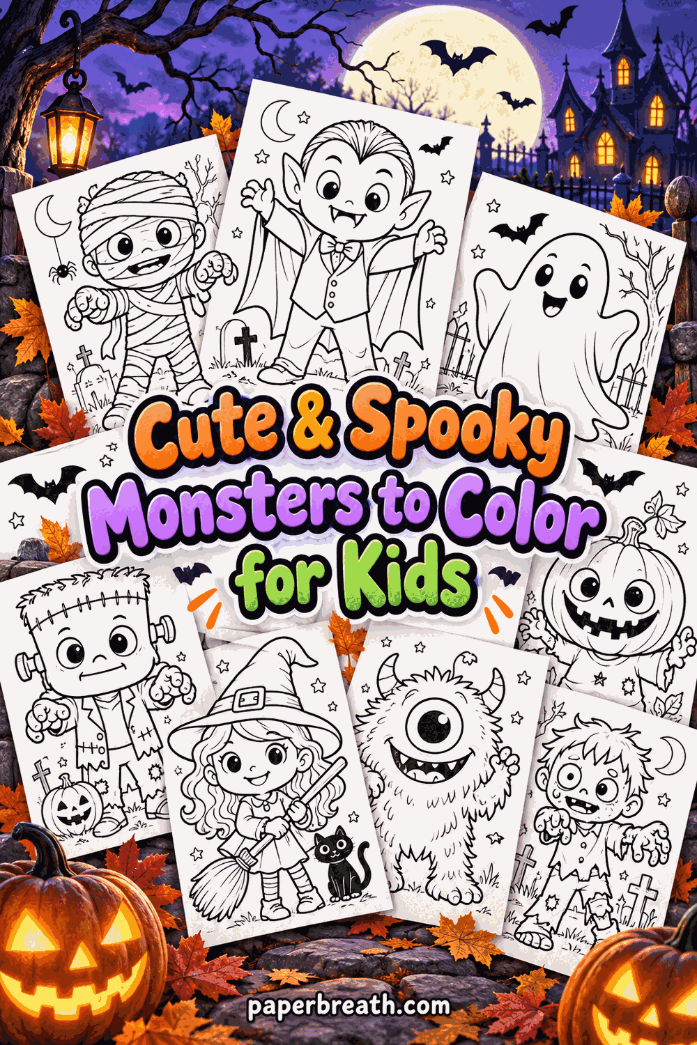 14 Playful Halloween Monster Coloring Sets for Kids