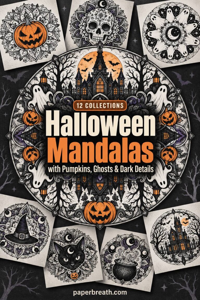 12 Halloween Mandala Coloring Collections for Spooky Season